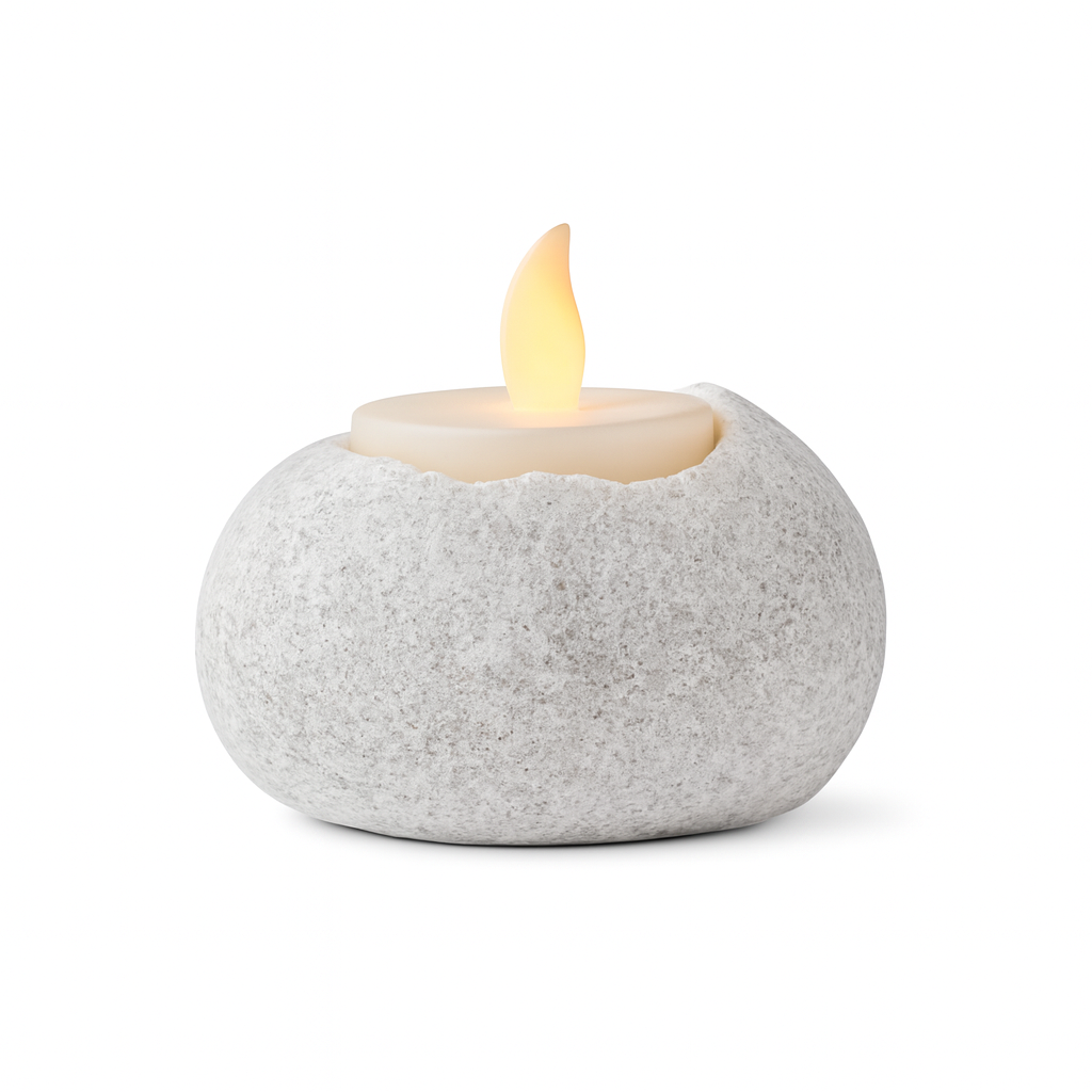 Serenité Marble Lightstone (Set Of 4) With Tee Lights