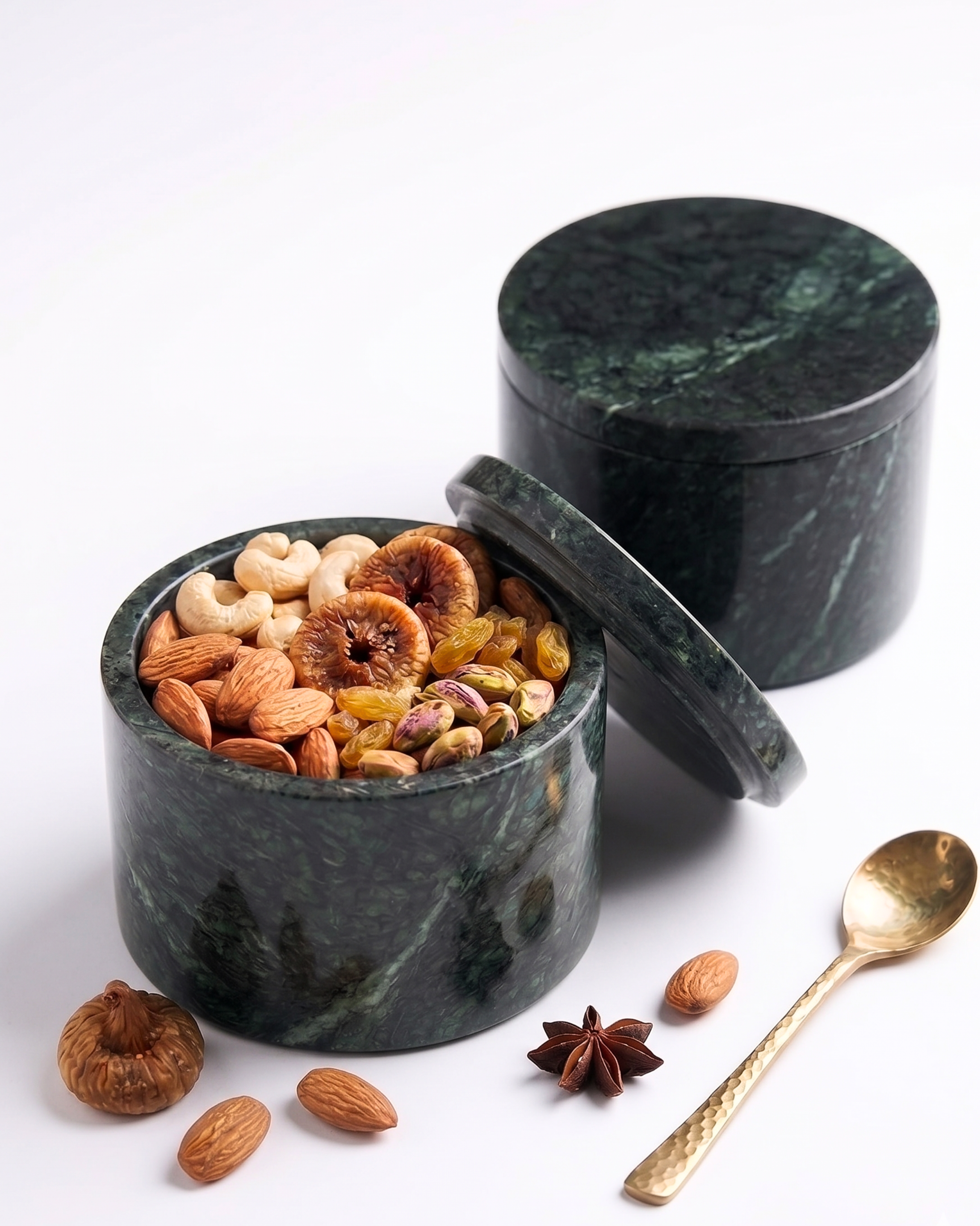 The Forest Green Artisan Marble Gourmet Canister