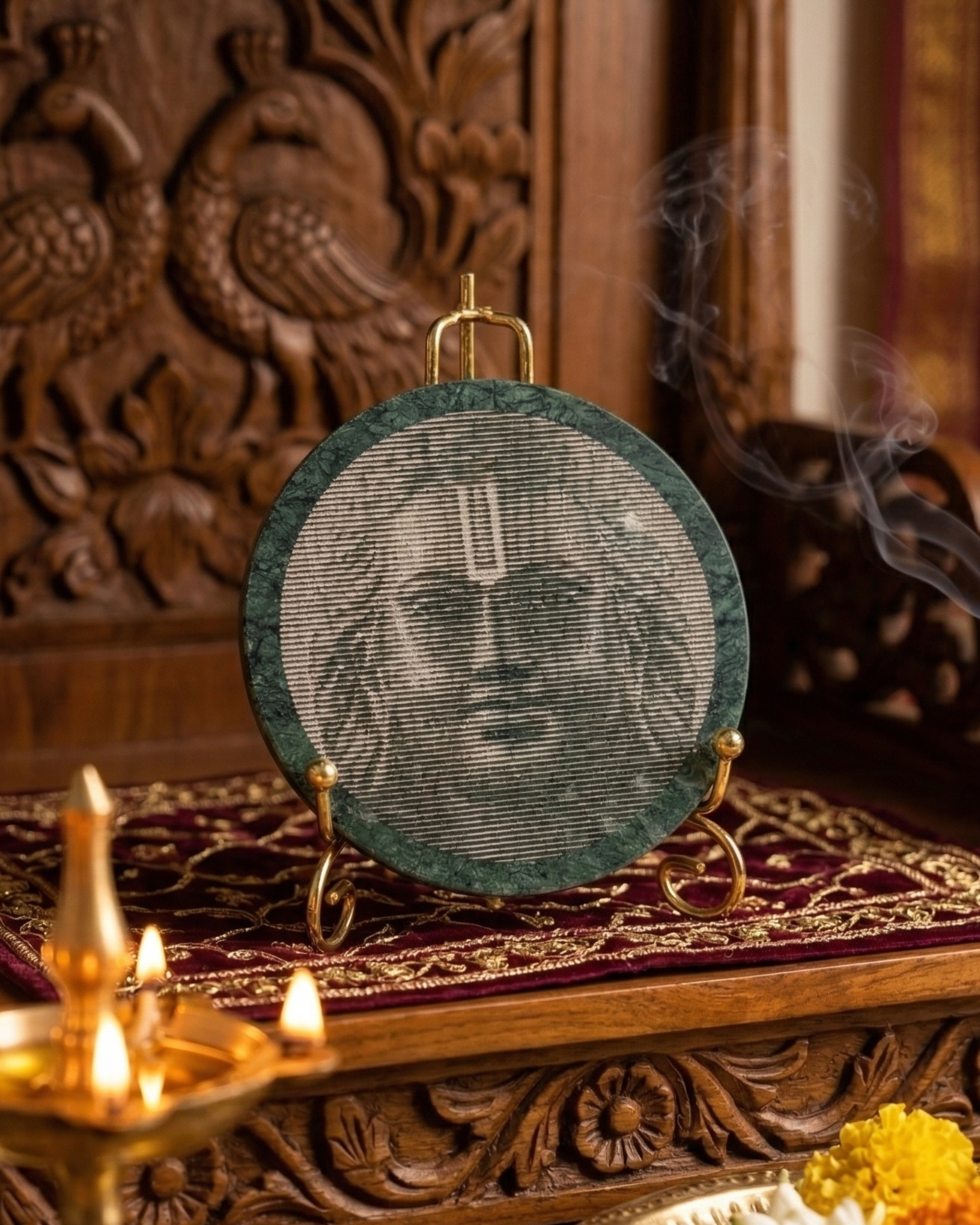 Divine Shree Ram Green Stone Carving
