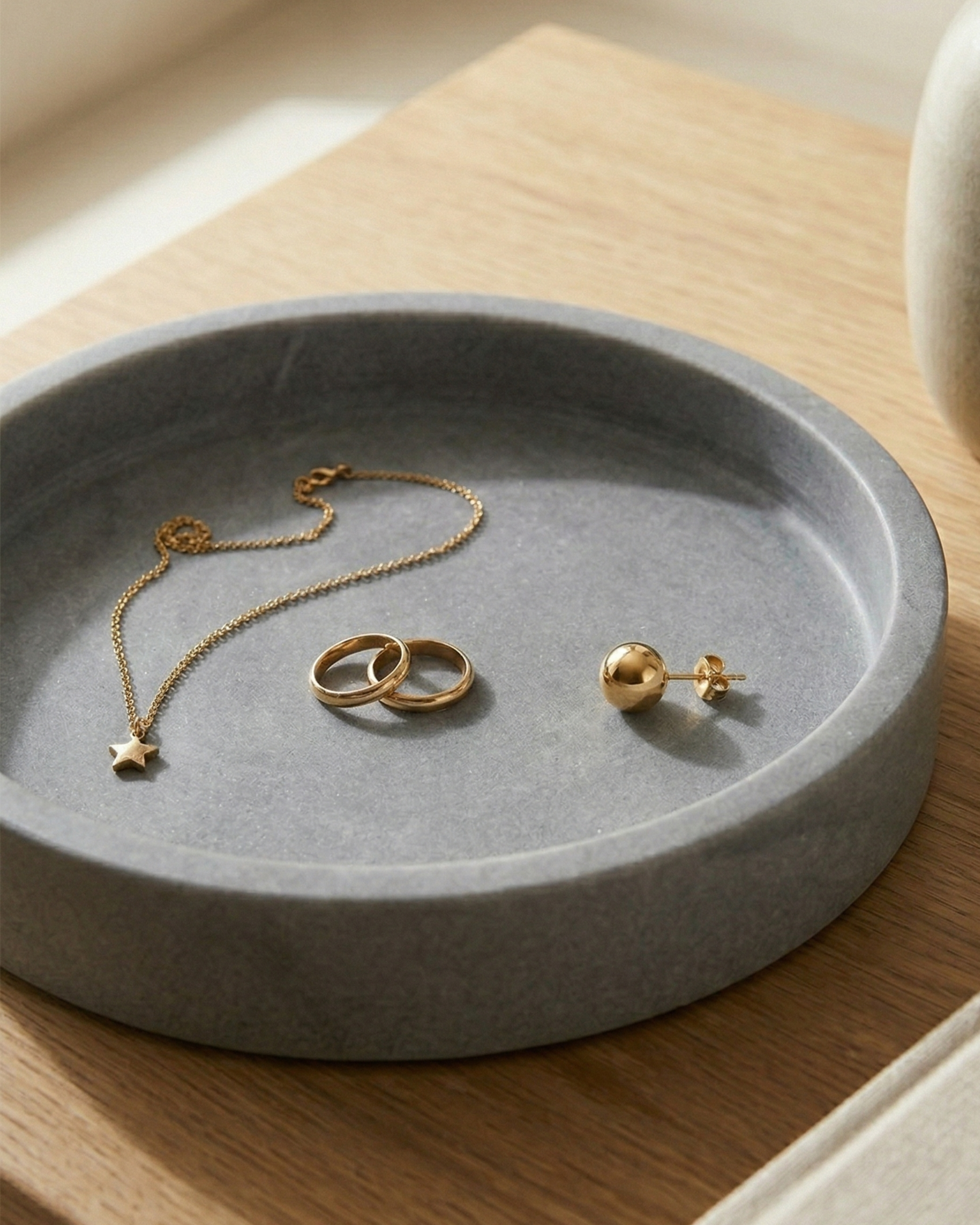 The Artisan Grey Natural Marble Catchall Tray | 8”