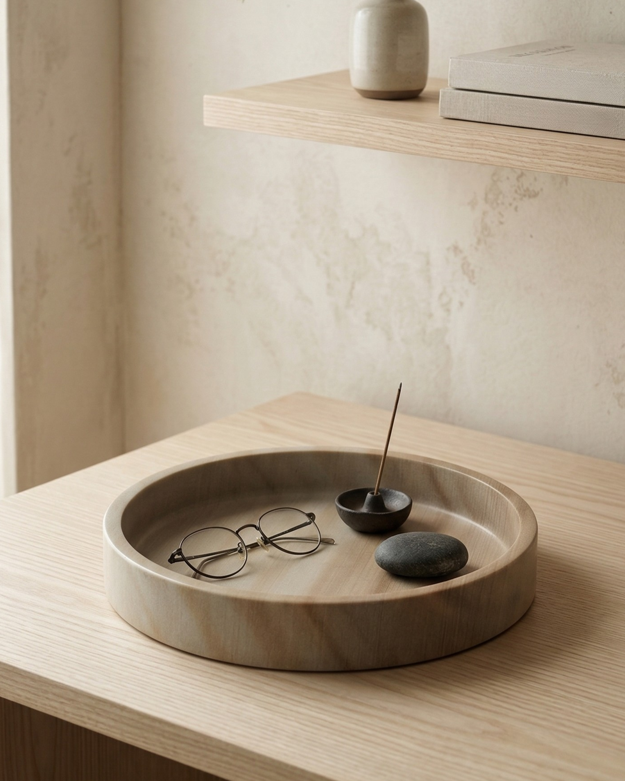 The Artisan Woodland Natural Marble Catchall Tray | 8”
